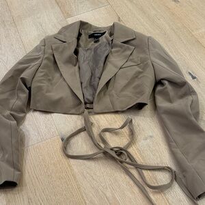 Women's Tan Cropped Jacket